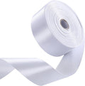 1-1/2" x 50 Yards White Satin Ribbon Single Faced Fabric Ribbons for Gift Wrapping, Crafting, Floral Arrangements, Flower Bouquet, Wedding, Home Decor