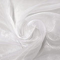 VDS White Organza Fabric, 5 Yards Continuous, 45” Wide, Wedding Party Decoration Iridescent Crystal Sheer Shiny Organza Tulle Bridal Dress DIY Crafts Costume Sewing Backdrop Arch Cloth