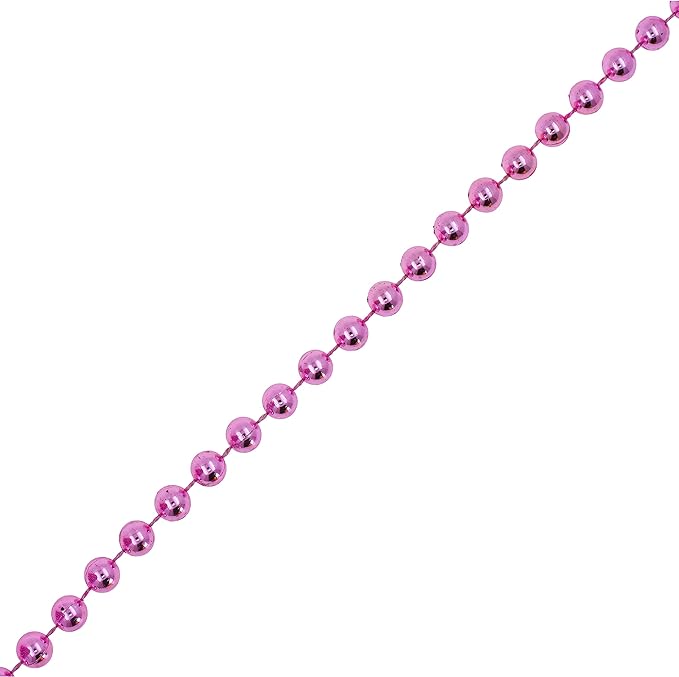 Mandala Crafts 8mm Faux Pink Pearl Beads Roll - 20 Yards Strand of Fake Pearls Chain Garlands Spool String for Christmas Tree, Wedding, Party, Vases, DIY Decoration