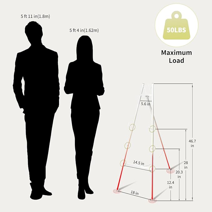 GRENTY 46.7" Easel Stand for Wedding Signs – No Assembly Needed, Heavy Duty Metal Display Stand for Art, Welcome Signs, Posters, Pictures, Paintings, and Floor Décor