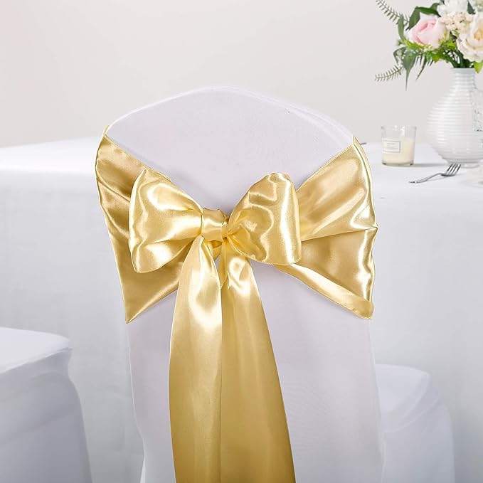 15-Pack Satin Table Runner Light Gold 12 x 108 inches Long, Table Runners for Wedding, Birthday Parties, Banquets Decorations（15 Pack, 12x108 Inch, Light Gold）
