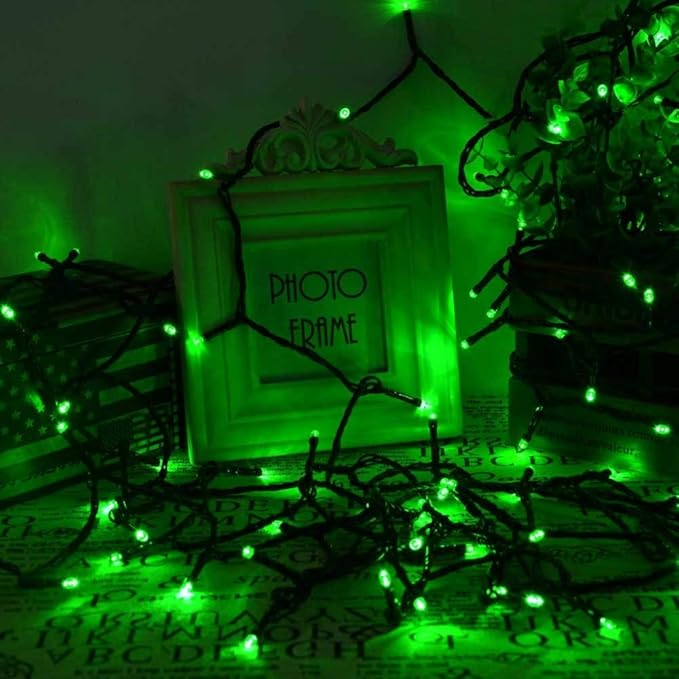 Toodour Solar Christmas Lights Outdoor, 2 Packs Total 144ft 400 LED Solar String Lights with 8 Mode, Outdoor Christmas String Light for Garden, Patio, Fence, Balcony, Xmas Tree Decor - Green