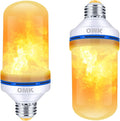OMK Christmas Decorations Flame Light Bulbs, LED【Upgraded 2 Pack 】 4 Types Lighting Flickering Decorative Lamps for Porch, Yard, Party, Indoor, Outdoor Christmas Gifts