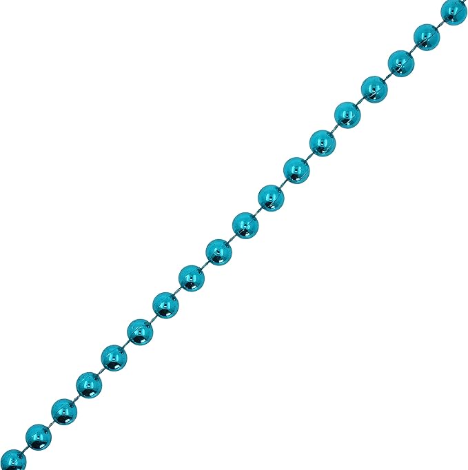 Mandala Crafts 6mm Faux Teal Pearl Beads Roll - 27 Yards Strand of Fake Pearls Chain Garlands Spool String for Christmas Tree, Wedding, Party, Vases, DIY Decoration
