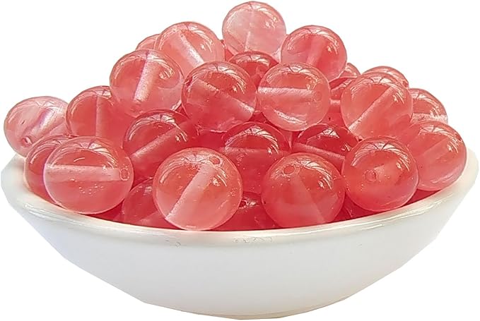 Stone Beads 8mm 100pcs Watermelon Quartz Beads Round Loose Gemstones Beads for Bracelet Necklace Jewelry Making (8mm, 60824 Watermelon Quartz)