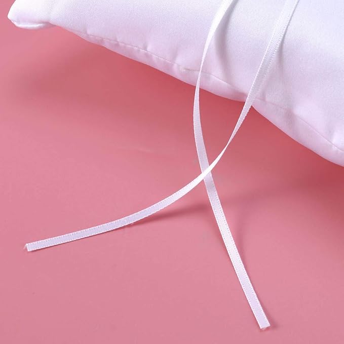 PRETYZOOM Bride Vintage Rings Bridal Bearer Pillow Retro Decor Wedding Faux Pearl Ribbons Pillows Girl Mini Basket Quinceanera Pearl Rings White Artificial
