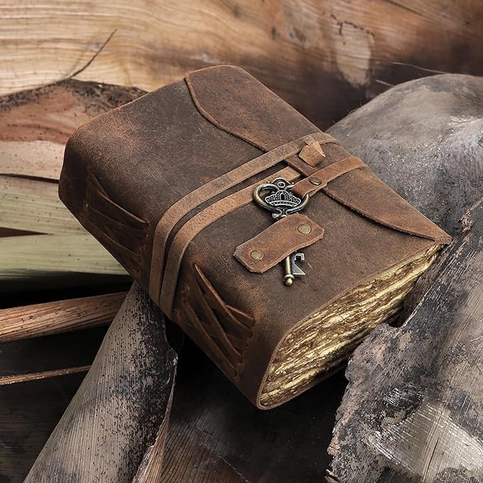 cuero Vintage Leather Journal - Handmade Refillable Leather Bound Notebook with Deckle Edge Paper, Antique Travel Diary, Writing Journal for Men & Women - Vintage Notebook Binder (4 by 6 inch)