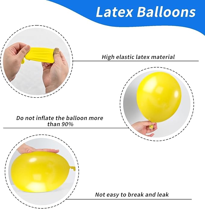 Blue Orange Yellow Balloons, 52 PCS 12 Inch Dark Blue Light Blue Orange Yellow Latex Balloons, Colorful Birthday Balloons for Boy Girls Themed Birthday Party Baby Showers Party Decoration
