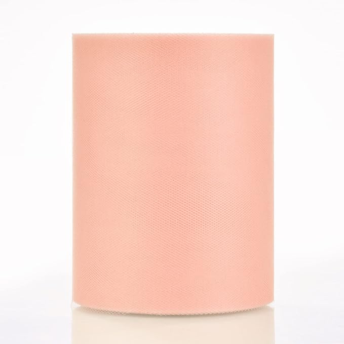 Tulle Rolls 6” by 100 Yards (300 feet) Tulle Roll Spool Fabric for DIY Tutu Skirts Wedding Baby Shower Crafts Decorations Party Supplies(New-Champagne)