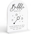 Bubble Send Off Sign for Wedding, White Arch Acrylic Sign, Wedding Reception Decorations, Bridal Shower Decor, Engagement Party Decor, Centerpiece Table Decorations Party for Bride and Groom-20