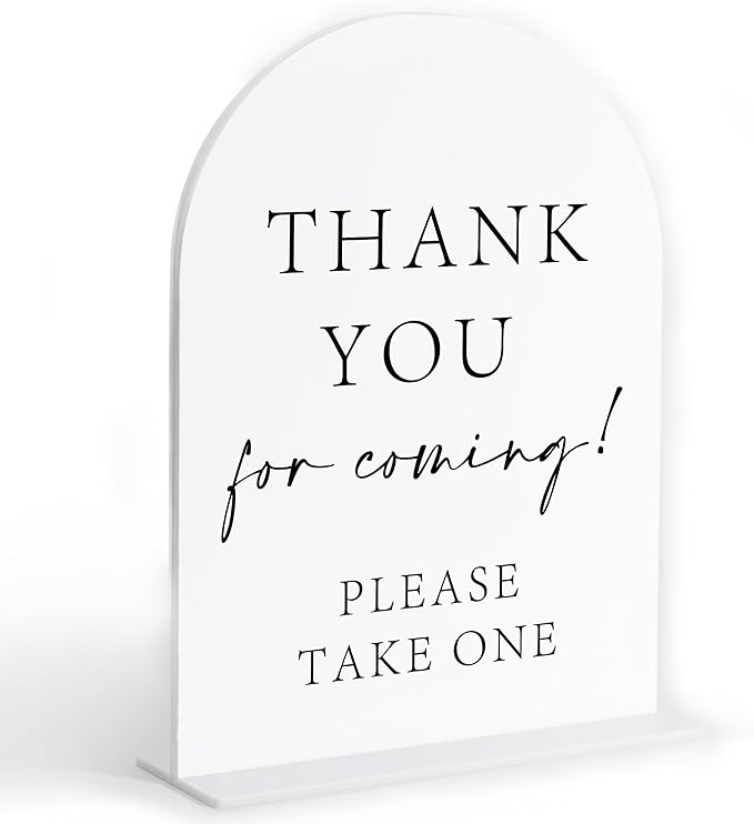 Thank You For Coming Please Take One Sign, White Arch Acrylic Wedding Sign, Wedding Favors for Guests, Bridal Shower Decor, Centerpiece Table Decorations Party for Bride and Groom-5