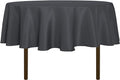 sancua Round Tablecloth - 80 Inch - Water Resistant Spill Proof Washable Polyester Table Cloth Decorative Fabric Table Cover for Dining Tables, Buffet Parties and Camping, Grey