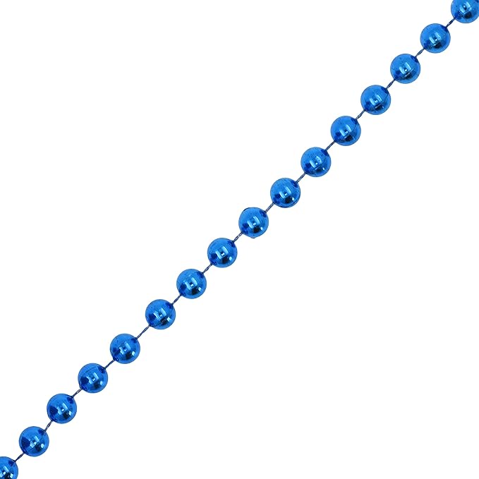 Mandala Crafts 10mm Faux Blue Pearl Beads Roll - 11 Yards Strand of Fake Pearls Chain Garlands Spool String for Christmas Tree, Wedding, Party, Vases, DIY Decoration