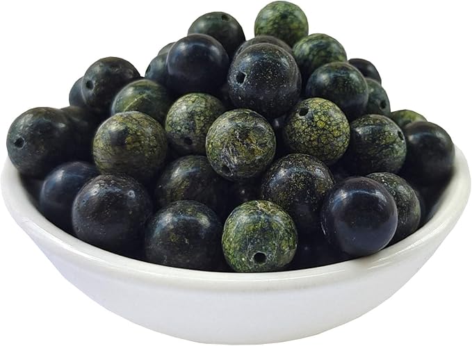 Stone Beads 10mm 60pcs Curbstone Jasper Beads Round Loose Gemstones Beads for Bracelet Necklace Jewelry Making (10mm, 61008 Curbstone Jasper)
