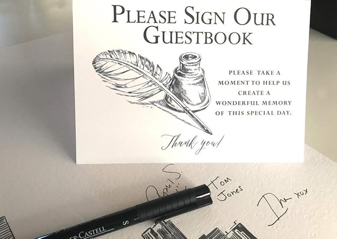 Guestbook Tree Signature Pine Tree with Watercolor for Wedding, Guest Books Guest Sign in
