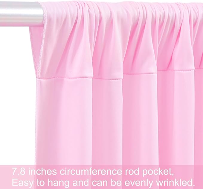 40ft x 12ft Light Pink Backdrop Curtains Wrinkle Free Backdrop Curtain for Wedding Parties Pink Fabric Backdrops Drapes Back Drop Cloth Bridal Shower Stage Curtains Wedding Decorations for Reception