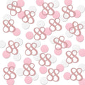 Rose Gold 88 Confetti, 88th Glitter Birthday Number Confetti, 200pcs Anniversary Party Table Decoration Supplies