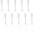 Stainless Steel Cake Server Pack of 10 Hammered Pie Holder Transfer Triangular Spade Spatula Serrated Edge for Pizza Cake Baking Safe in Dishwasher (Silver)