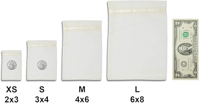 TheDisplayGuys 48-Pack 4x6 Cream/Beige Sheer Organza Gift Bags with Drawstring, Goodie and Treat Bags for Jewelry, Candy, Wedding Favors