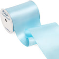 Ribbli Light Blue Satin Ribbon 4 Inch Wide Baby Blue Ribbon for Wedding Chair Sash Grand Opening Ceremony Big Bows Gift Wrapping Floral Crafts Cake Decor-Double Faced Satin Continuous 10 Yards