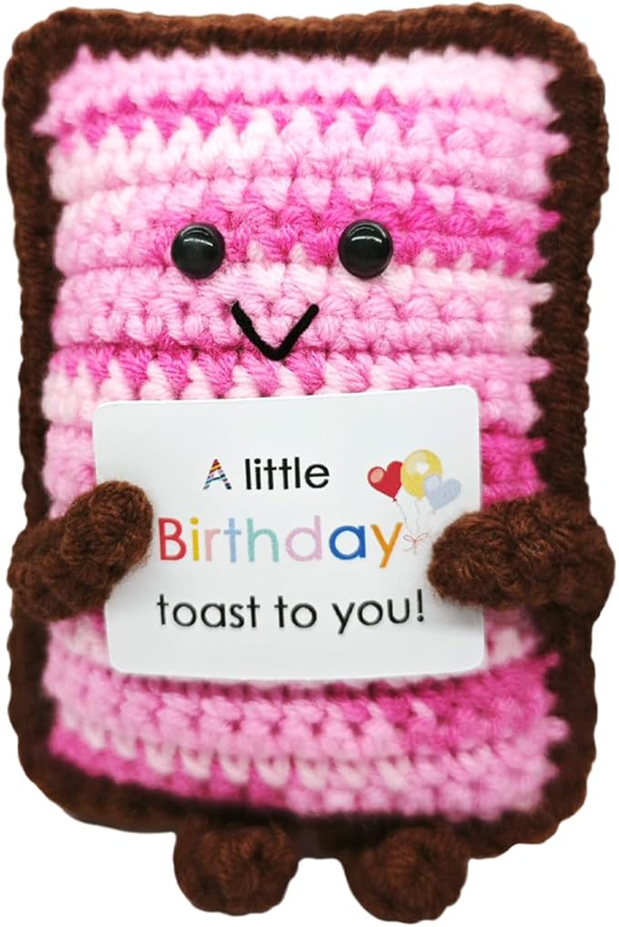 Handmade Crochet Toast Bread-Adorable Gift for Food Lovers!Birthday Present for Bakers & Breakfast Enthusiasts,Cozy Emotional Support Gift,Custom Crochet Doll for Men and Women Who Love Bread