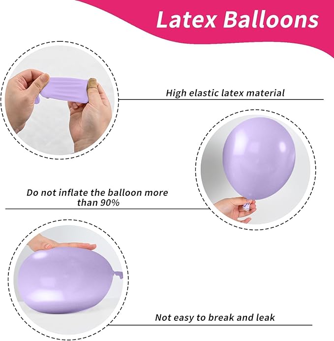 Metallic Chrome Purple Pearl Pink Maca Teal Blue Latex Balloons - 52 PCS 12 Inch with Confetti for Girls Birthday Theme Party Decoration