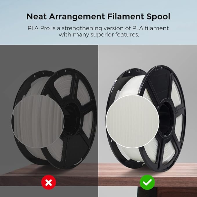 FLASHFORGE 3D Printer Filament, PLA PRO Filament 1.75mm, 1KG Spool (2.2lbs), Dimensional Accuracy +/- 0.02mm for FDM 3D Printers, Better Tenacity & No Knotting (Transparent)
