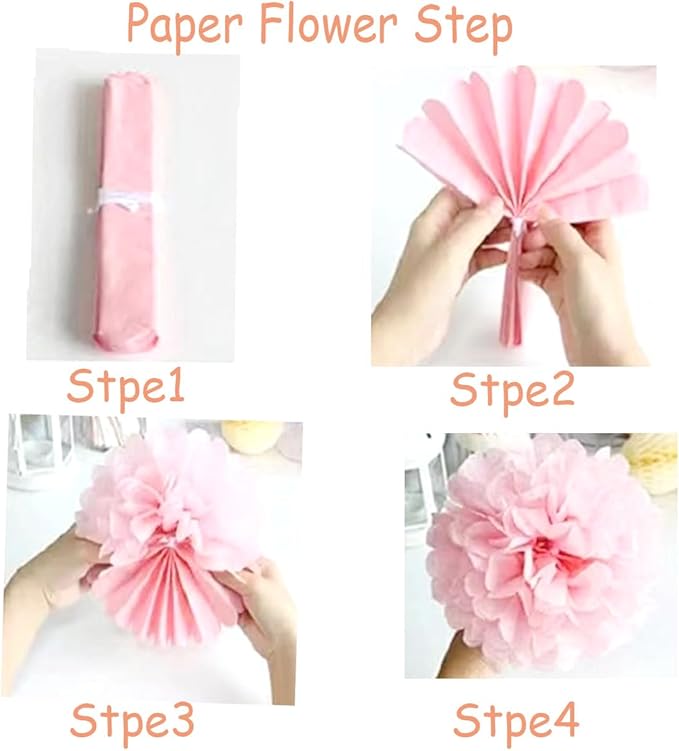 12pcs 10in 12in Blue Pack Paper Pom Poms Tissue Paper Flower pom poms Hanging Paper Flower Balls Wedding Party Flower Decorations DIY Art Craft Blooms for Birthday Baby Shower Nursery Decor
