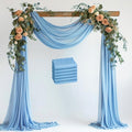 Wokceer Wedding Arch Draping Fabric 6 Panels 28.7" x 20FT Dusty Blue Drapes Sheer Fabric Backdrop Arch Draping Fabric for Wedding Ceremony Birthday Party Bridal Shower Decoration