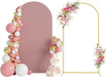 Wokceer 6.6 FT Wedding Arch Stand and Arch Cover, Metal Arch Stand with Arch Stand Cover for Birthday Party Wedding Ceremony Bridal Baby Shower Event Decor
