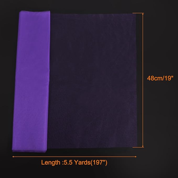 uxcell 19" by 5.5 Yard Tulle Fabric Backdrop Curtains for DIY Tutu Skirt Shower Decor Wedding Crafts Birthday Party Supplies, Deep Purple