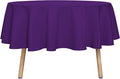 sancua Round Tablecloth - 60 Inch - Water Resistant Spill Proof Washable Polyester Table Cloth Decorative Fabric Table Cover for Dining Tables, Buffet Parties and Camping, Purple