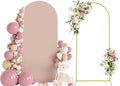 Wokceer 6 FT Wedding Arch Stand and Arch CoverMetal Arch Stand with Arch Stand Cover for Birthday Party Wedding Ceremony Bridal Baby Shower Event Decor, Nude Pink