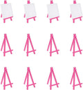MECCANIXITY Mini Plastic Display Easels, 6.3"x3.4"A-Frame Plastic Painting Tabletop Easels Holder Stand for Photos Cards Artists Beginners Displaying Small Canvases Art(Pack of 12, Rose Red)