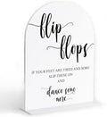 Wedding Flip Flops for Guests Sign, White Arch Acrylic Sign, Wedding Dance Floor Props, Bridal Shower Decor, Engagement Party Decor, Centerpiece Table Decorations Party for Bride and Groom-12