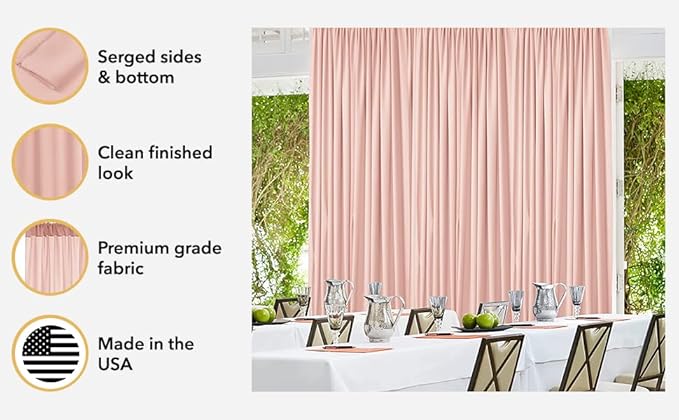 AK TRADING CO. 10 feet x 10 feet Eggplant Purple Polyester Backdrop Drapes Curtains Panels with Rod Pockets - Wedding Ceremony Party Home Window Decorations