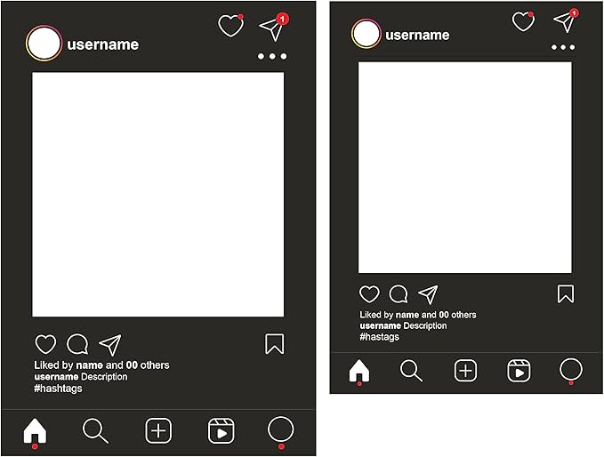 VictoryStore Photo Booth Frame - Social Media Frame Custom Wedding Photo Booth Set of 2 (Dark)
