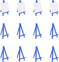 MECCANIXITY Mini Plastic Display Easels, 6.3"x3.4"A-Frame Plastic Painting Tabletop Easels Holder Stand for Photos Cards Artists Beginners Displaying Small Canvases Art(Pack of 12, Blue)
