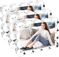 3 Pack 4x6 Inch Magnetic Acrylic Picture Frame,10+10mm Thick Block,Double Sided Clear scalloped frames for Desktop Display | Trendy Home Gift ((3 Pack), 4X6)