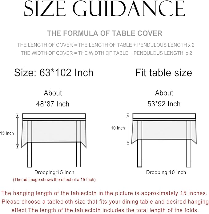patdrea Designer French Linen Blue Tablecloth for Rectangle Table,Vintage Floral Table Cloth,Colorful Decoration Fall Cover Kitchen Dining for Thanksgiving,Tea Party,Christmas,63"x102"-Wensel