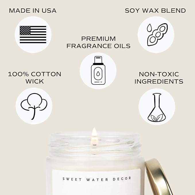 Sweet Water Decor Leaves Scented Candle - Soy Candle with Apple Orange Cinnamon & Cloves Scent - Soy Candle Wax with 40 Hours Burn Time - 100% Cotton Wick Fall Candle Made in USA - Clear Jar 9oz