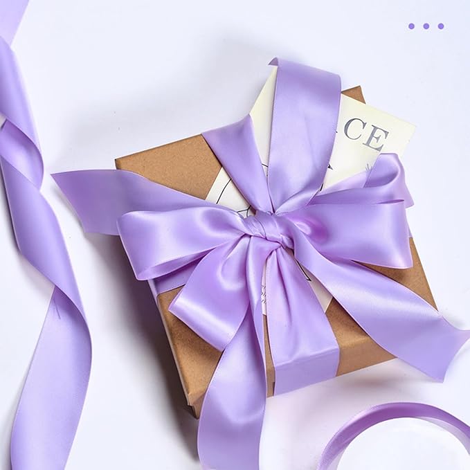 5/8" x 50 Yards Light Purple Satin Ribbon Single Faced Fabric Ribbons for Gift Wrapping, Crafting, Bows Making, Sewing, Wedding, Home Decor