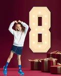 4FT Plastic Marquee Numbers 8 - Light up Numbers Are Made from Corrugated Plastic Board - Quick Assembly Without Tools, Disassembled Components Can Be Used for Photo Wall Decoration, Yard Sale Signs