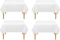 Pomp Pure White 70" x 70" Poplin Polyester Tablecloth (4 Pack) | Wrinkle + Stain Resistant Easy Care Premium Fabric | Fits Square or Round Table