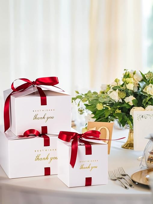 MESHA Gift Boxes 4x4x4'' 400 Pack, Small White Gift Boxes with Lids,Bridesmaid Proposal Box, Wedding Boxes for Gifts Thank You Bulk Boxes