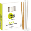 100% Biodegradable Individually Wrapped Cocktail Stirrers – 100 PCS of 5.50 Inches Premium Quality Disposable Coffee Stirrers, Best Biodegradable Stirrers for All Drinks – By The Veggie Straws