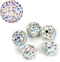 100pcs Adabele Grade A Suncatcher Crystal Rhinestone Pave Loose Beads 6mm Clear AB Polymer Clay Disco Ball Spacers Compatible with Shamballa All Craft Jewelry Making DB6-2