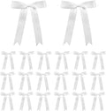 30Pcs Satin Ribbon White Bows 5x7 Inch Twist Tie Bow for Gift Wrapping Champagne Bottle Cake Treat Bag Craft DIY Gift Christmas Birthday Party Balloons & Garland Home Decor