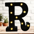 Led Marquee Letters, 8.58 Inch Black Light Up Letters, Small Led Letter Lights, Battery Powered Lighted Letterfor Table, Party, Birthday, Christmas Decor (Black, Letter R)