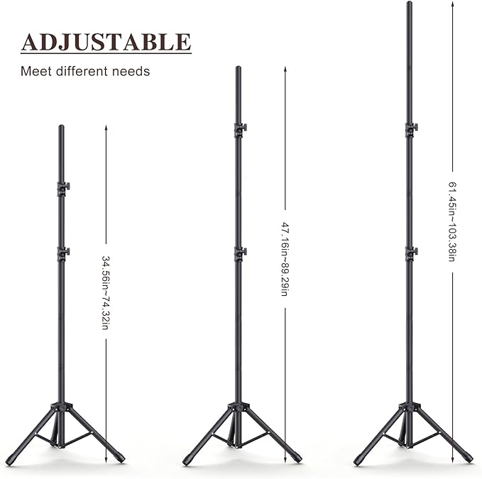 Backdrop Stand 10×8ft (W×H) Adjustable Backdrop Support Ground Kit Photography Photo Shoot Backdrop Stand for Parties with Sandbags, Spring Clips, Carrying Bag
